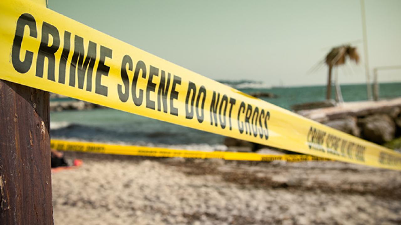 Crime scene at beach