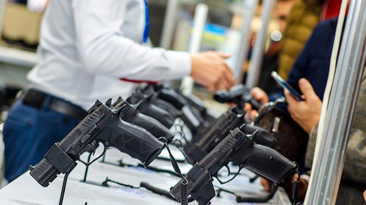 Guns on display